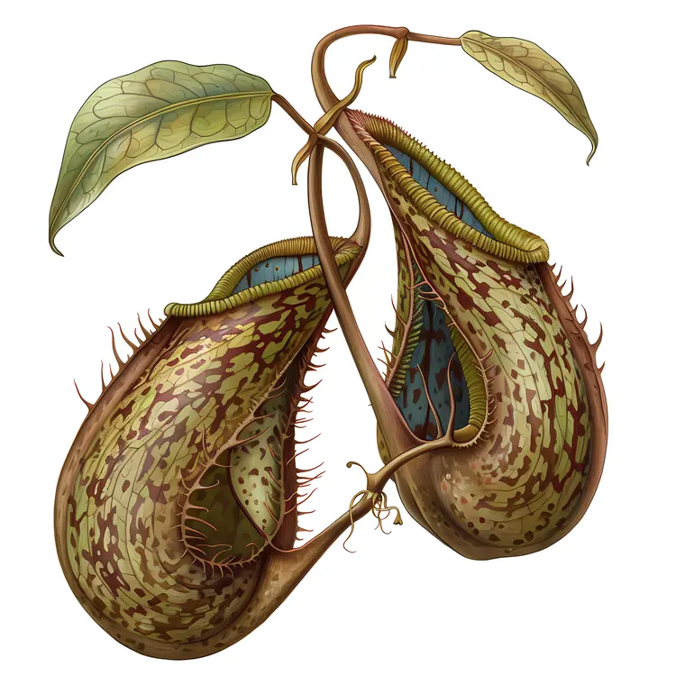Brown Pitcher Plants Illustration