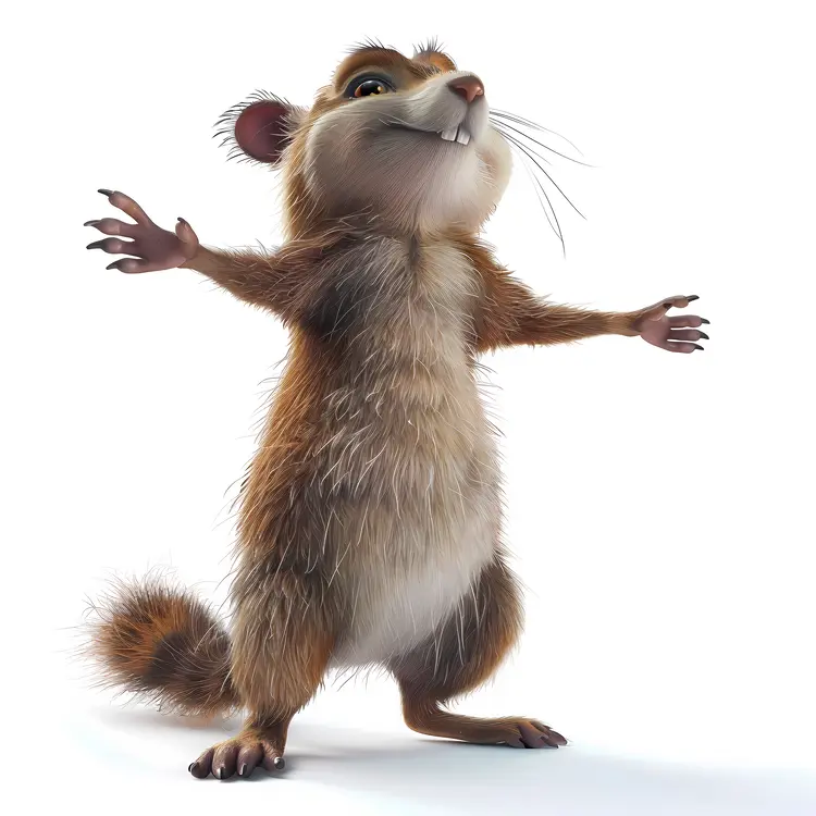 Happy Cartoon Squirrel