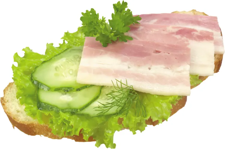 Open Sandwich with Bacon and Vegetables