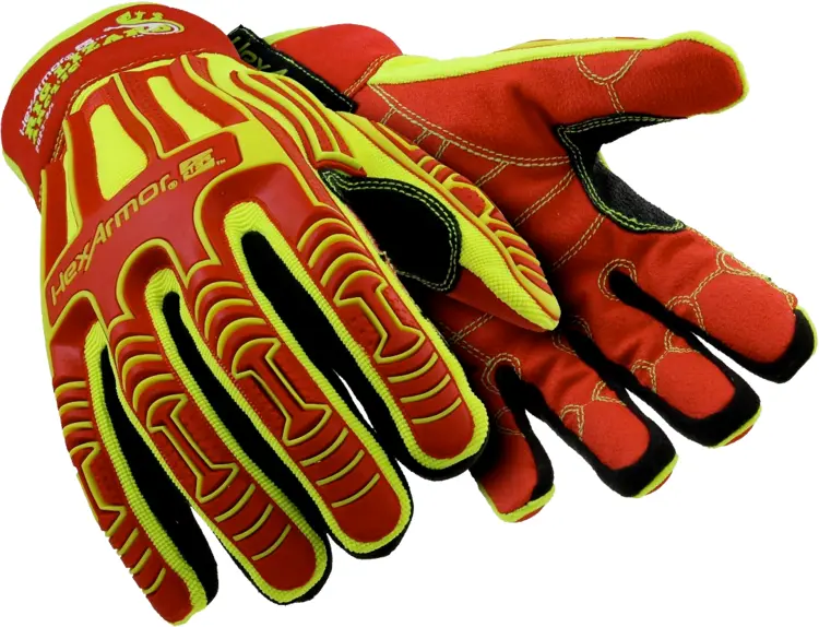 Red and Yellow Work Gloves for Safety