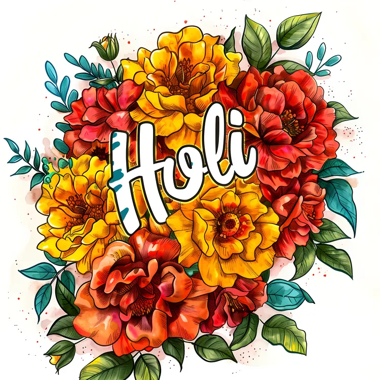 Vibrant Flower Bouquet for Holi