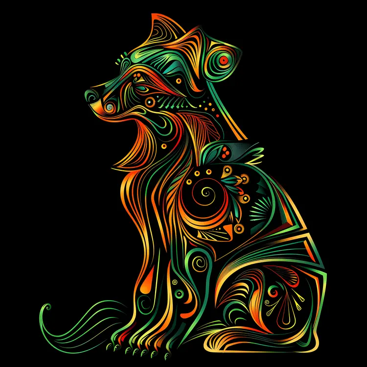 Colorful Abstract Dog Art