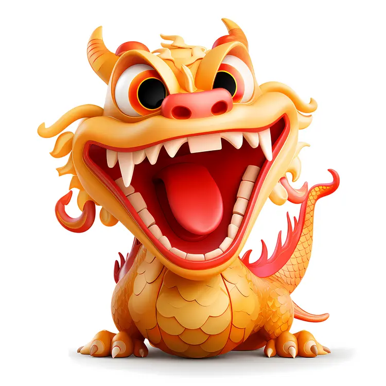 Smiling Cartoon Dragon
