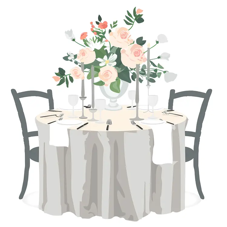 Round Table with Elegant Floral Arrangement