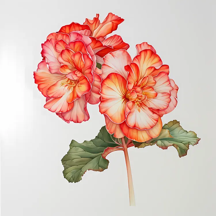 Orange Flowers with Green Leaves