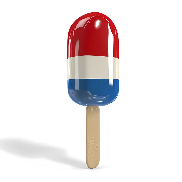 Red, White, and Blue Popsicle for Independence Day