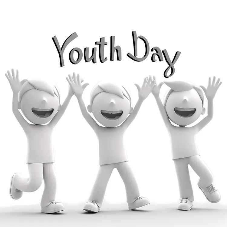 Youth Day Celebration with Monochrome Characters