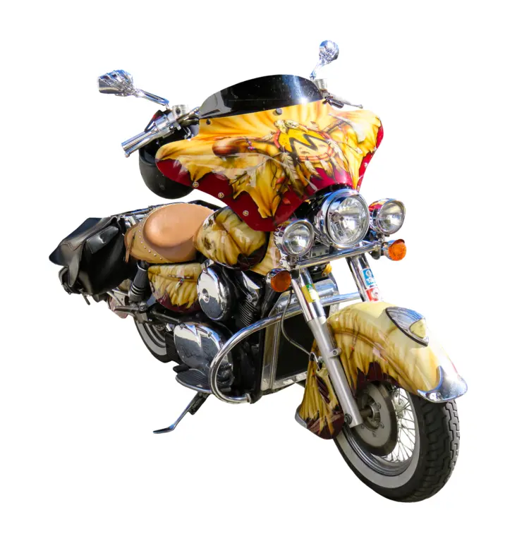 Yellow Motorcycle with Artistic Design