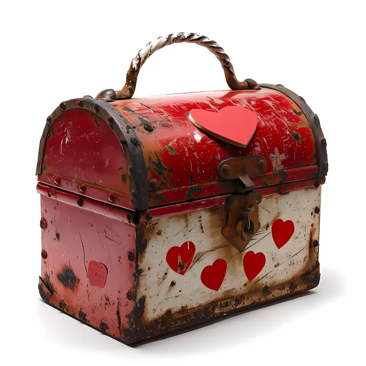 Vintage Heart Box with Love Decorations