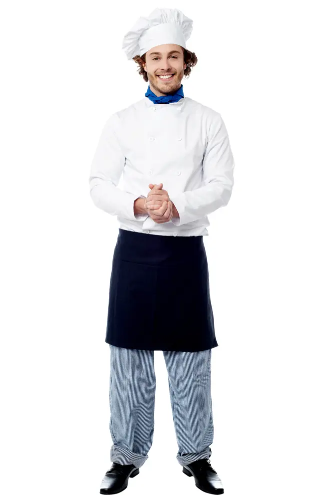 Smiling Chef in White Uniform