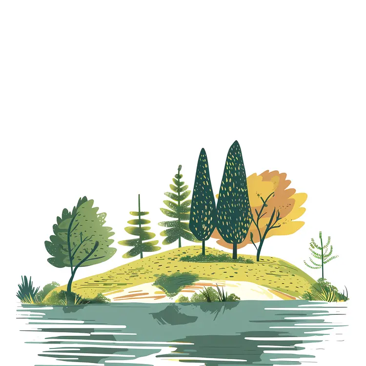 Forest Landscape with Lake
