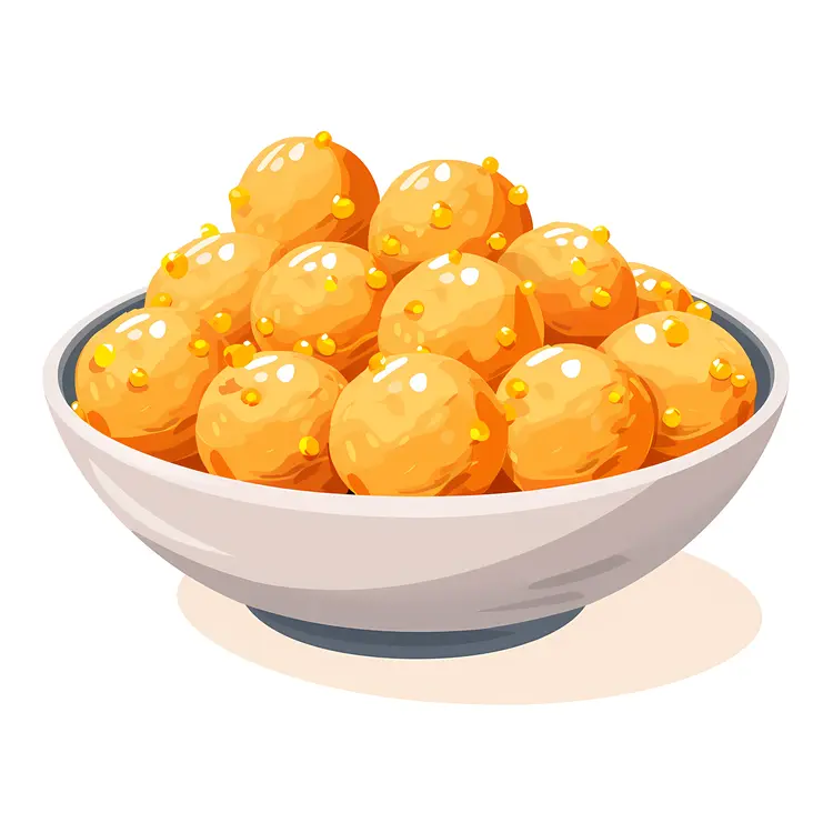 Orange Balls in White Bowl