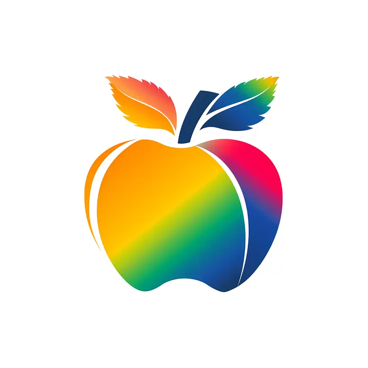 Colorful Rainbow Apple Logo