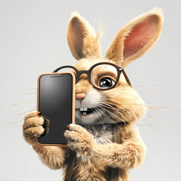 Cute Rabbit Taking a Selfie