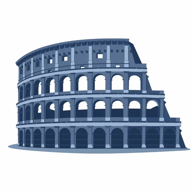 Blue Colosseum Illustration