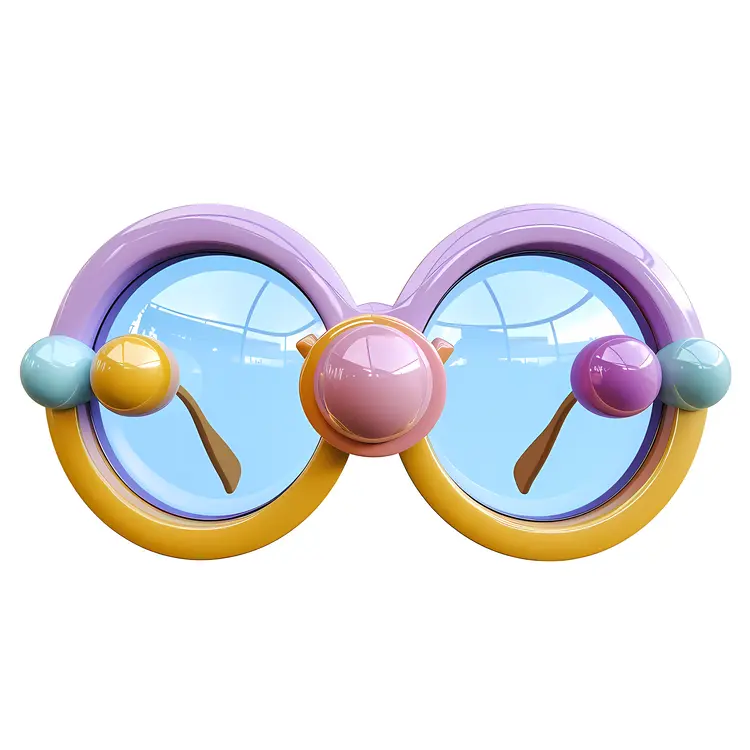 Pastel Round Glasses with Soft Colors