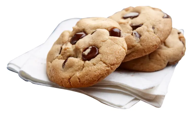 Chocolate Chip Cookies on Napkin
