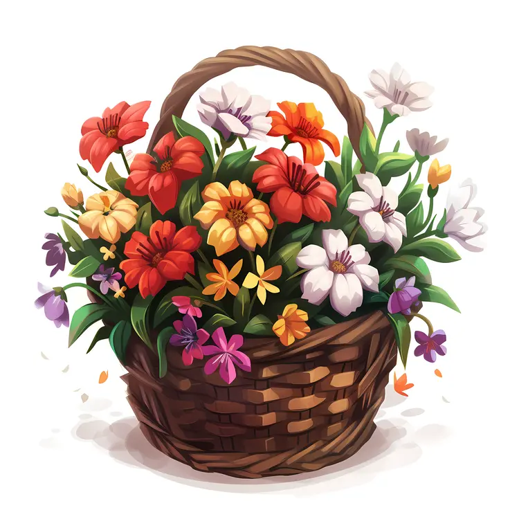 Basket of Fresh Flowers