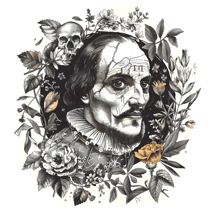 Skull and Flowers Portrait