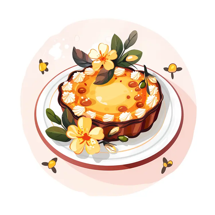 Decorated Tart with Flowers