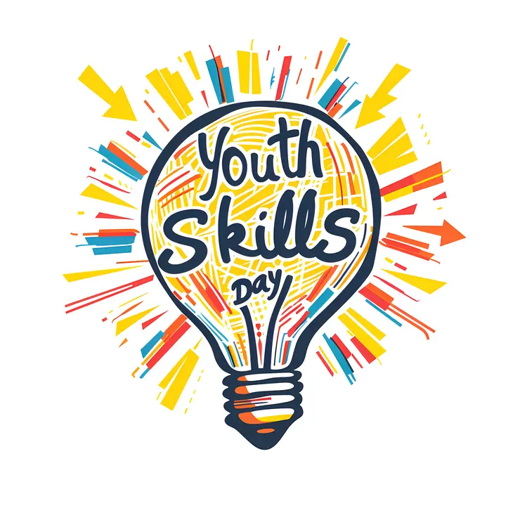 Colorful Youth Skills Day Light Bulb