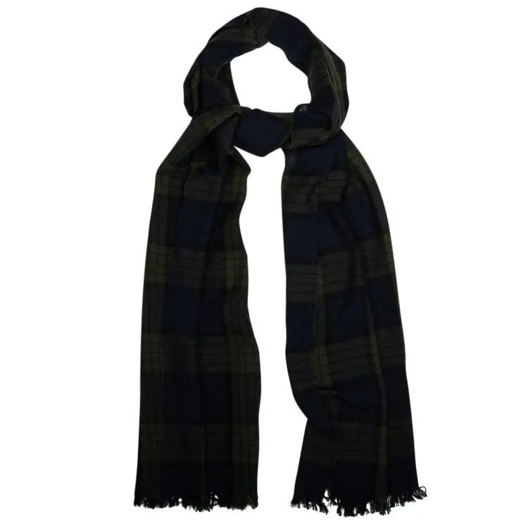 Black Checkered Scarf for Winter Fashion