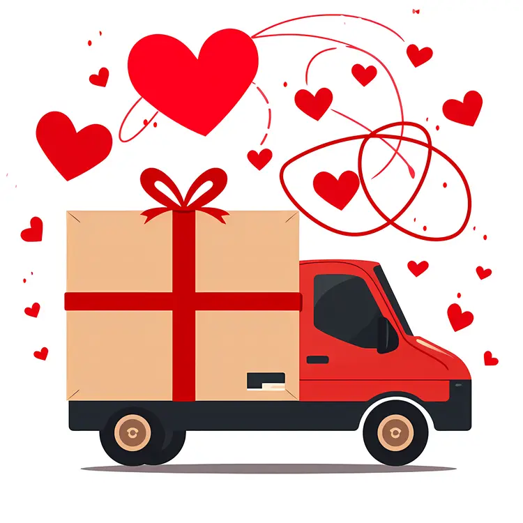Red Truck with a Gift Box