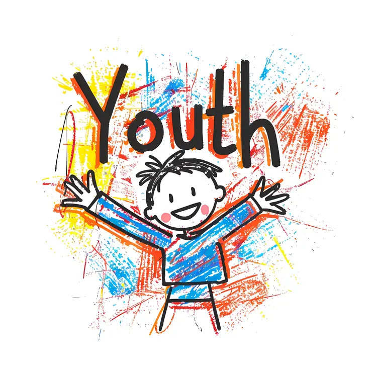 Youth Day Doodle with Colorful Background