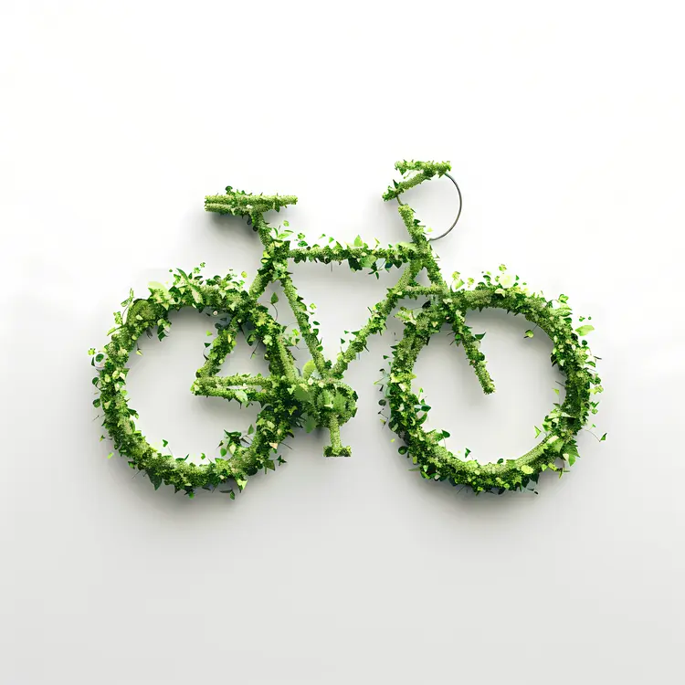 Green Bicycle with Leaf Design