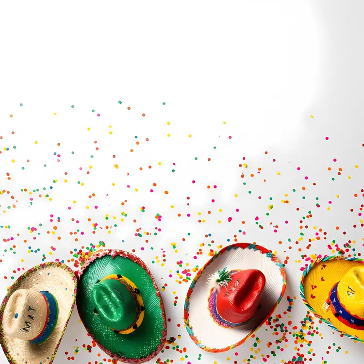 Colorful Sombreros with Confetti
