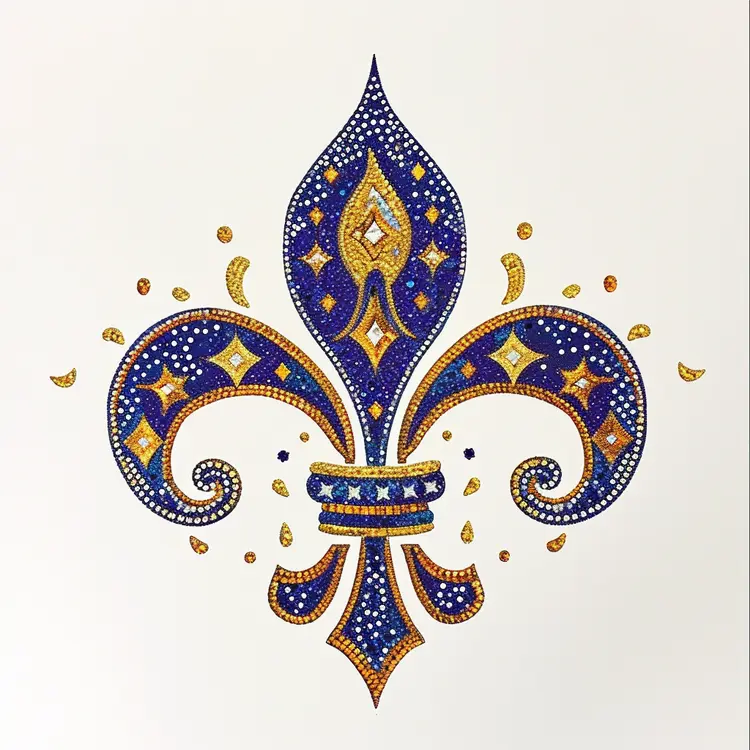 Blue and Gold Fleur-de-lis Ornament
