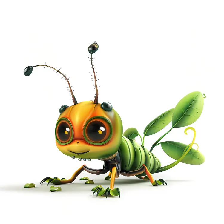 Cute Cartoon Insect with Big Eyes