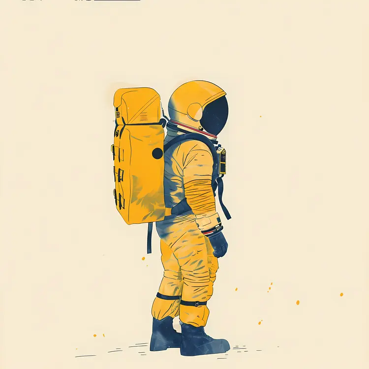 Yellow Astronaut in Space Suit