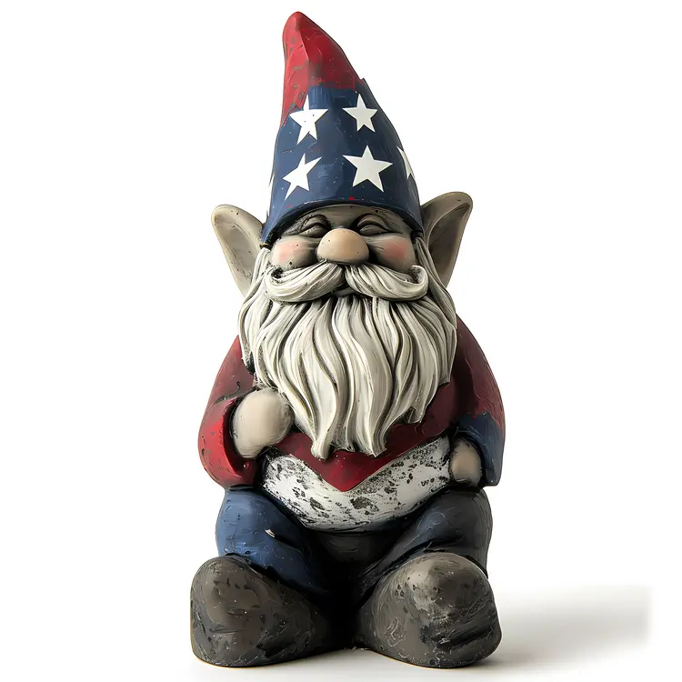 Gnome with Star Hat and Red Shirt