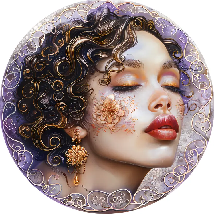 Artistic Portrait of Woman with Floral Face Art