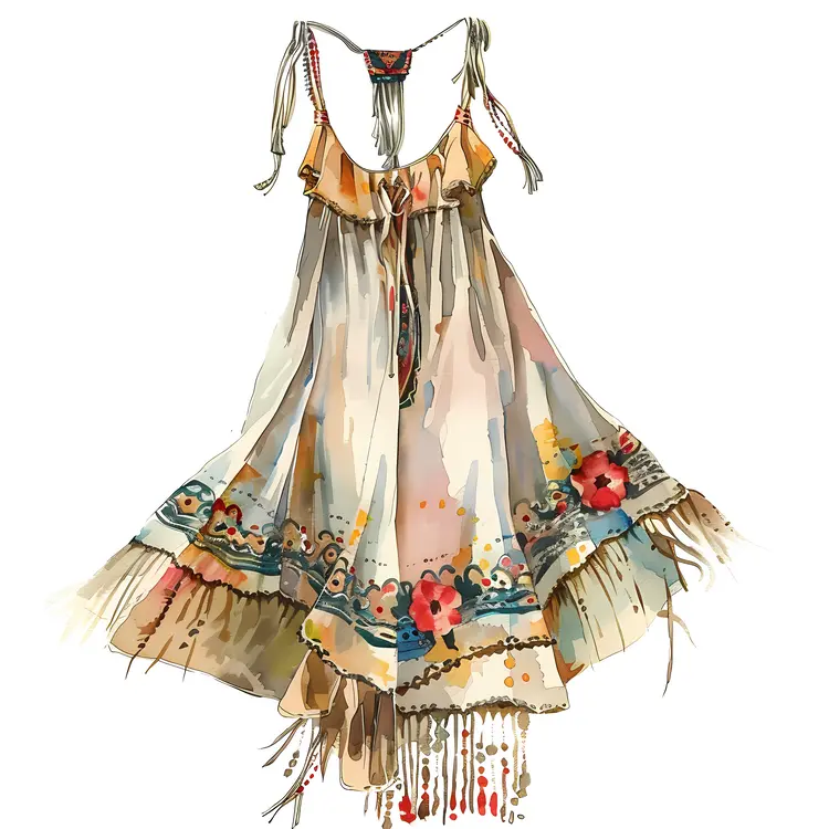 Artistic Bohemian Flowy Dress
