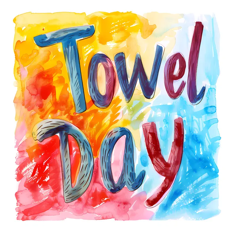 Colorful Towel Day Illustration