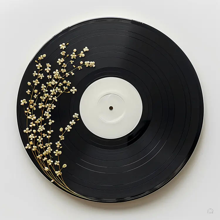 Small Flowers on Vinyl Record