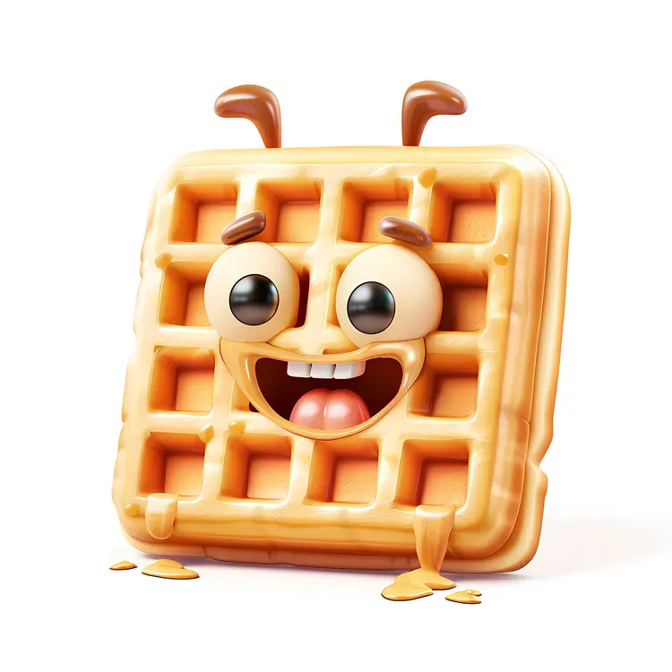 Cute Smiling Waffle
