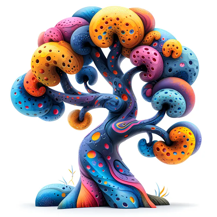 Colorful Abstract Tree with Whimsical Design