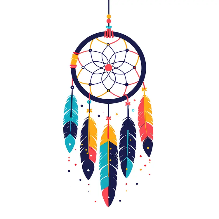 Dreamcatcher with Colorful Feathers