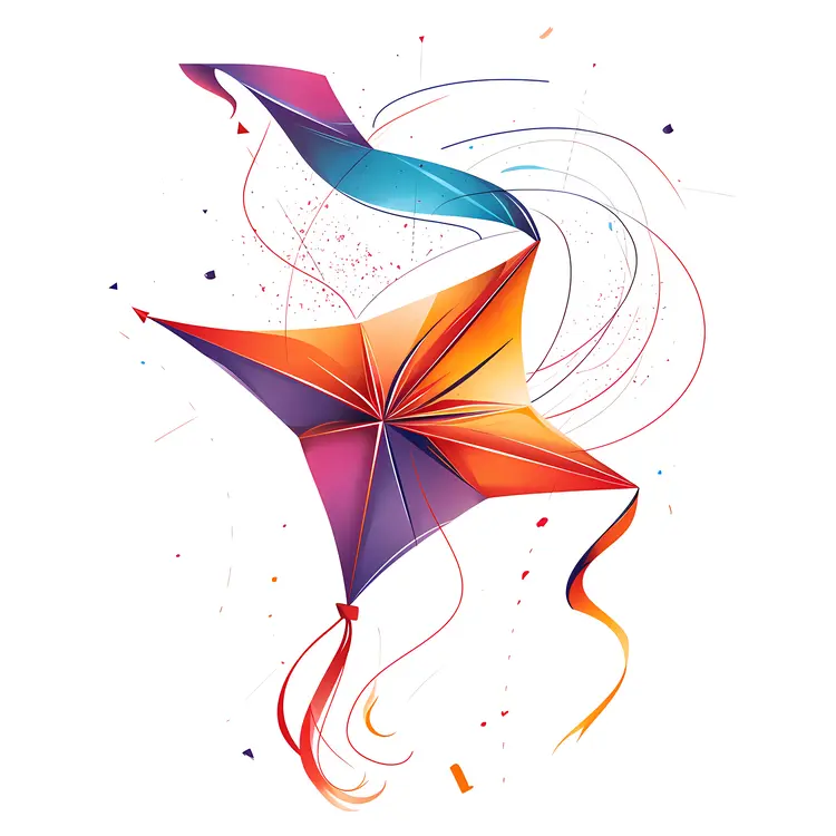 Star-shaped Kite with Swirling Tail