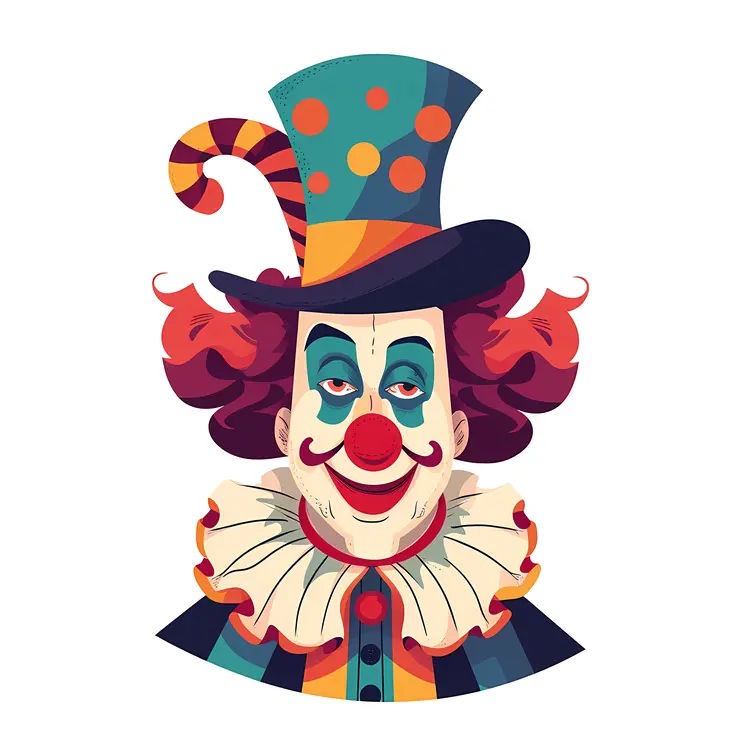 Clown with Colorful Top Hat