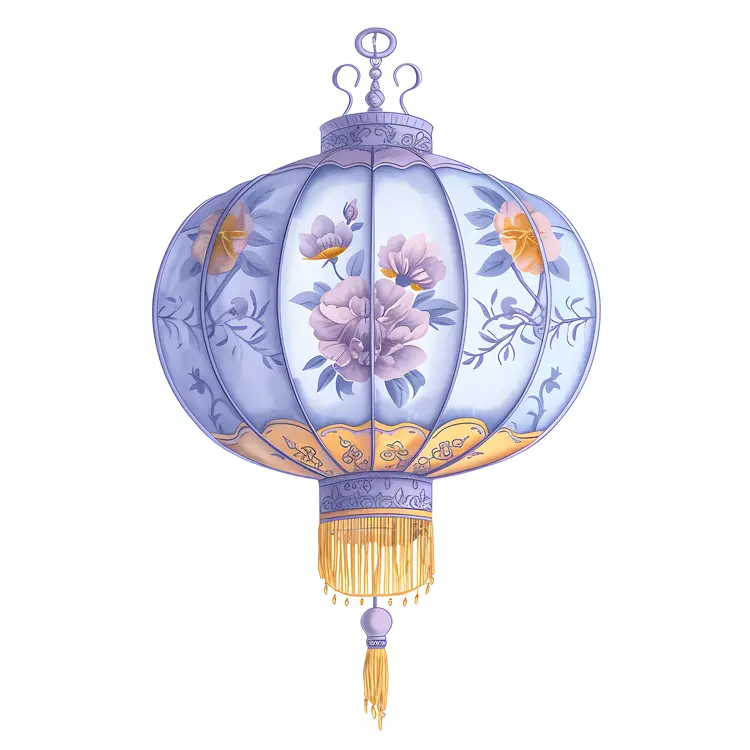 Purple Floral Decorative Lantern