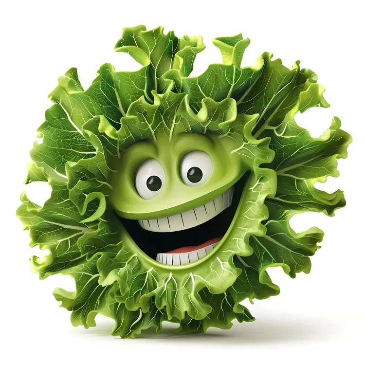 Happy Lettuce with Smiling Face