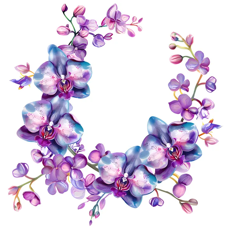 Blue and Purple Flower Wreath
