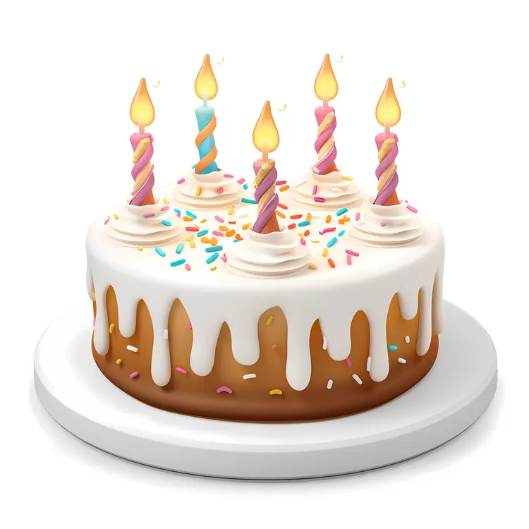 Birthday Cake with Multiple Candles