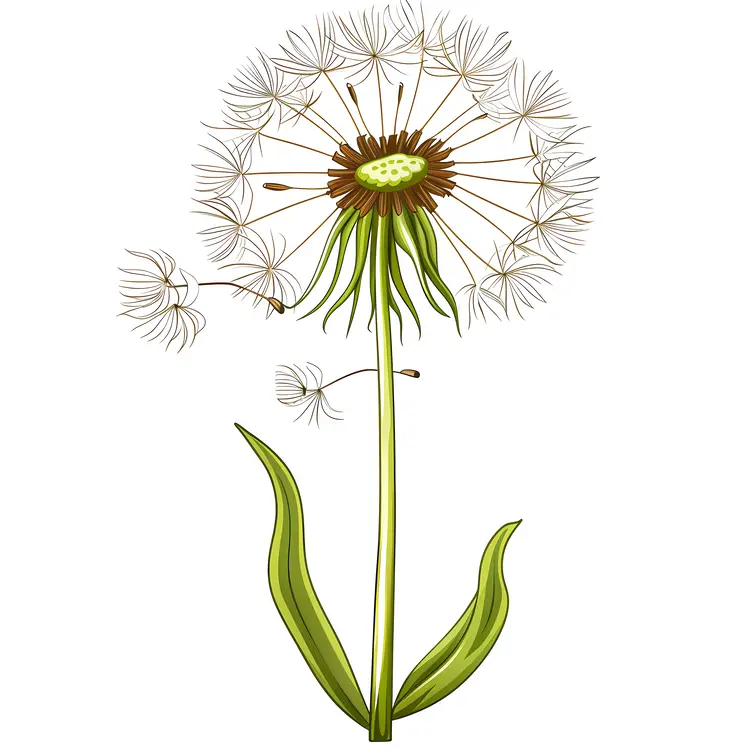 Detailed Dandelion Illustration