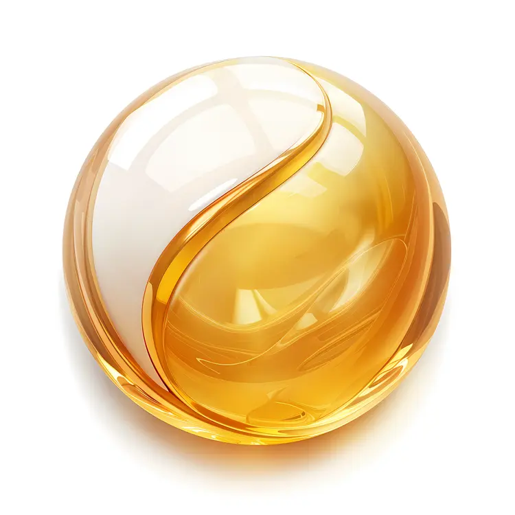 Shiny Golden and White Sphere