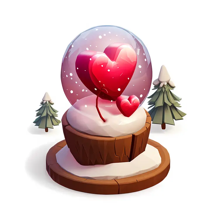 Snow Globe with Hearts